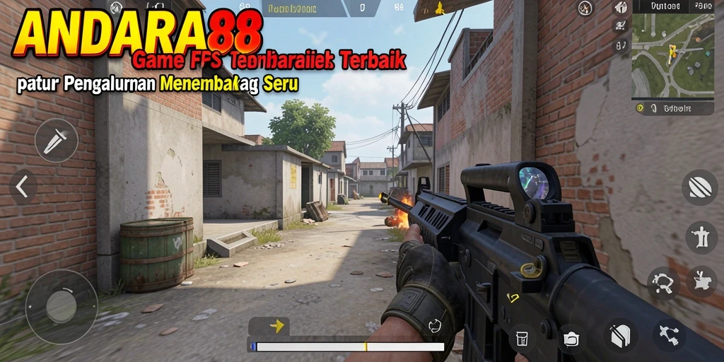 Tampilan gameplay mendebarkan di ANDARA88 dengan aksi tembak-menembak.