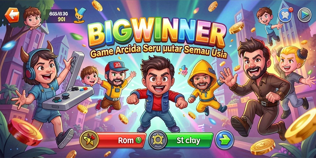 Screenshot gameplay BIGWINNER menampilkan momen seru dalam permainan Arcade.