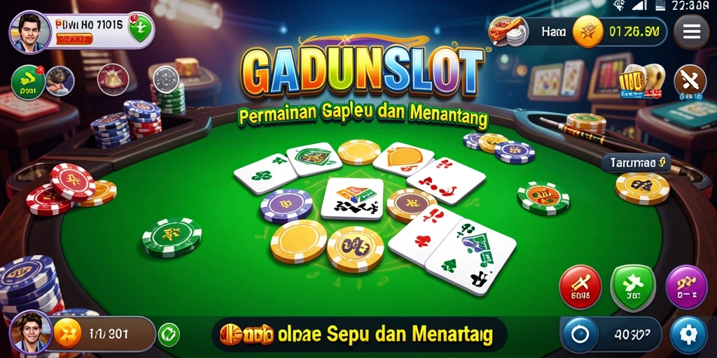Tampilan gameplay seru dalam permainan Gaple GADUNSLOT.