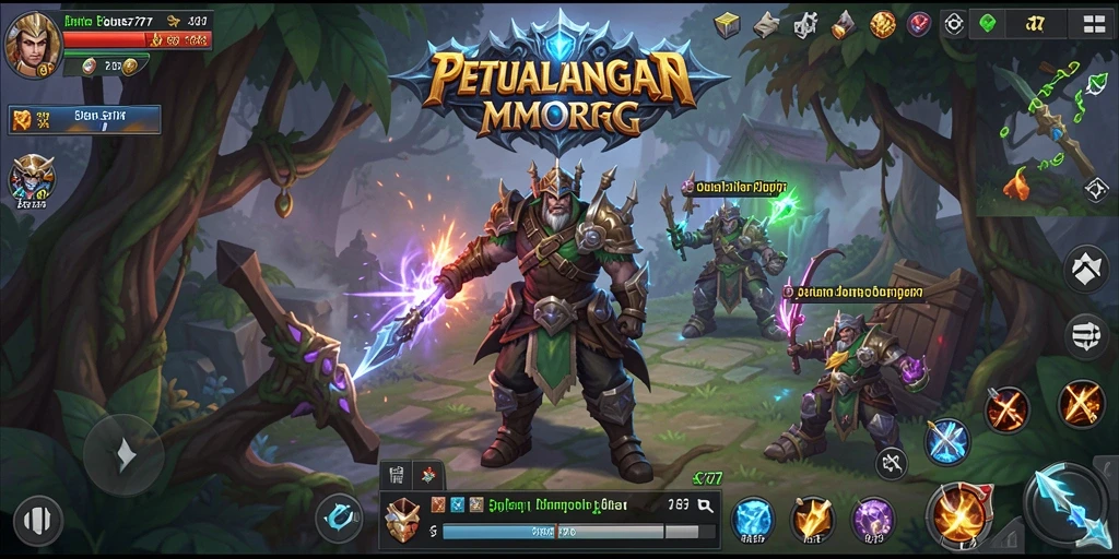 Tangkapan layar gameplay menunjukkan petualangan seru di dunia MMORPG.