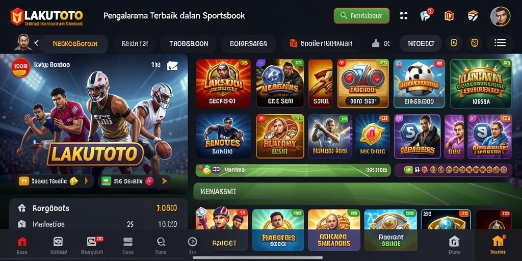 Tampilan gameplay menarik dalam aplikasi Sportsbook LAKUTOTO.