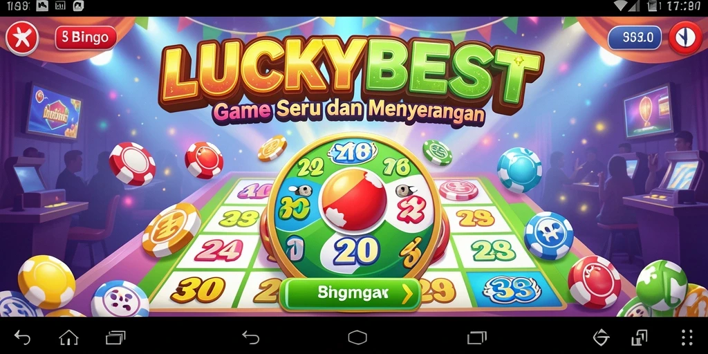 Tampilan gameplay seru LUCKYBEST dengan kartu Bingo yang menarik.