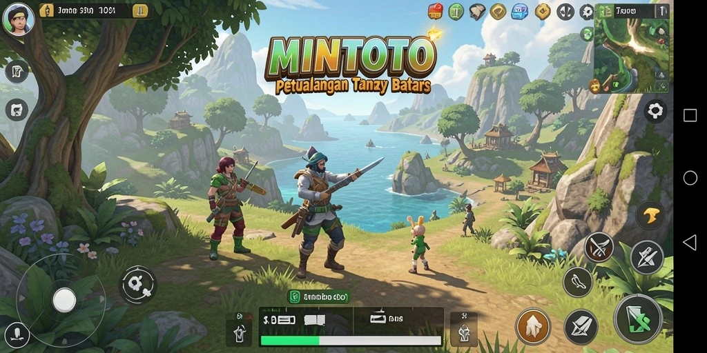 Tampilan gameplay MINTOTO yang menampilkan petualangan di dunia terbuka.