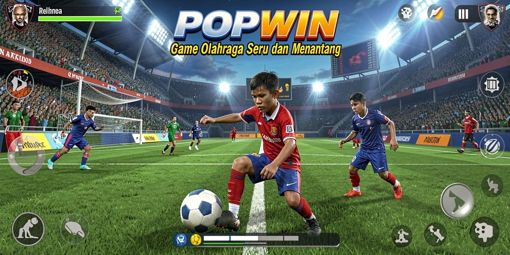 Tampilan gameplay POPWIN yang menarik dan penuh energi.