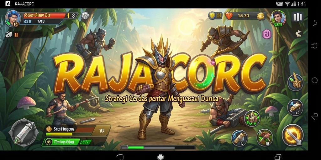 Tampilan gameplay RAJACORC yang menegangkan dan strategi kompleks.