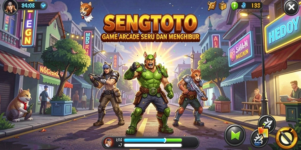 Tampilan SENGTOTO dengan grafis yang memukau dalam permainan arcade.