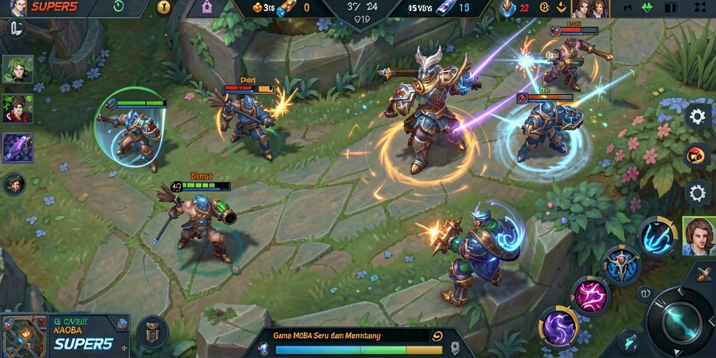 Tampilan seru gameplay <strong>SUPER5</strong> yang memikat di arena pertarungan.