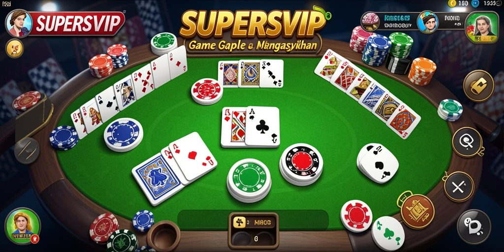 Tampilan gameplay seru dari game Gaple SUPERSVIP.