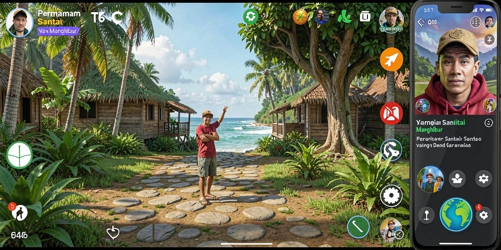 Tampilan gameplay T6 yang ceria dan penuh warna.