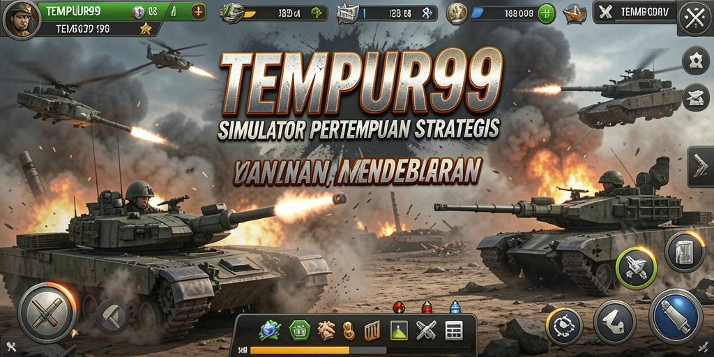Tampilan gameplay TEMPUR99 yang mendebarkan dan realistis di medan perang.