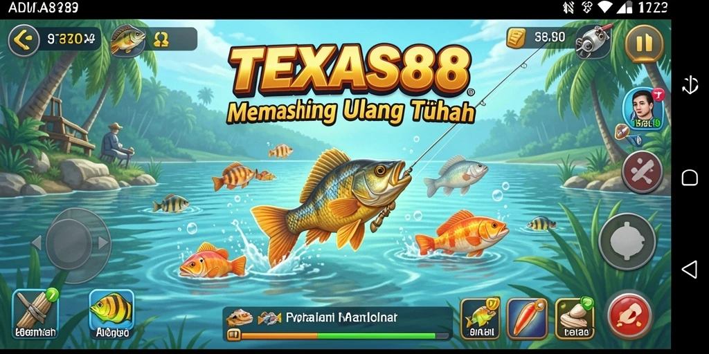 Gameplay seru dari TEXAS88 saat menangkap ikan besar.