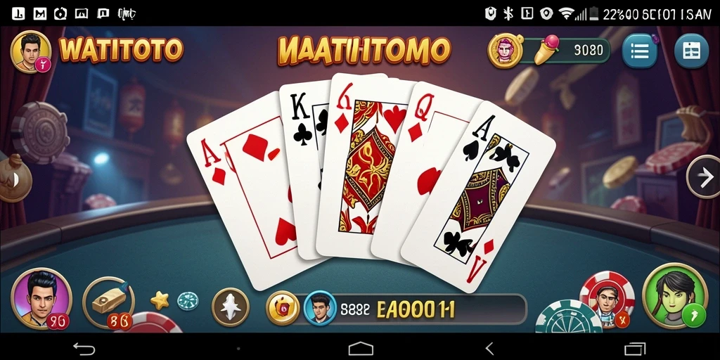 Screenshot gameplay WATITOTO menunjukkan keseruan bermain Domino.