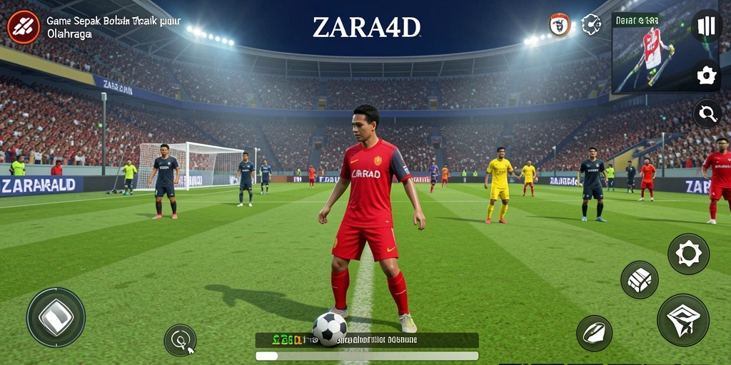 Tampilan gameplay menarik dari ZARA4D saat pertandingan sepak bola.